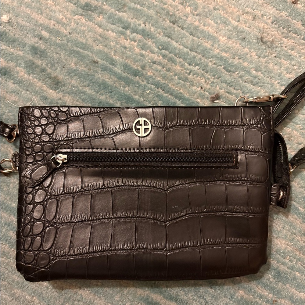 Elegant Black Crocodile-Embossed Women's Bag